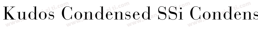 Kudos Condensed SSi Condensed Ital字体转换